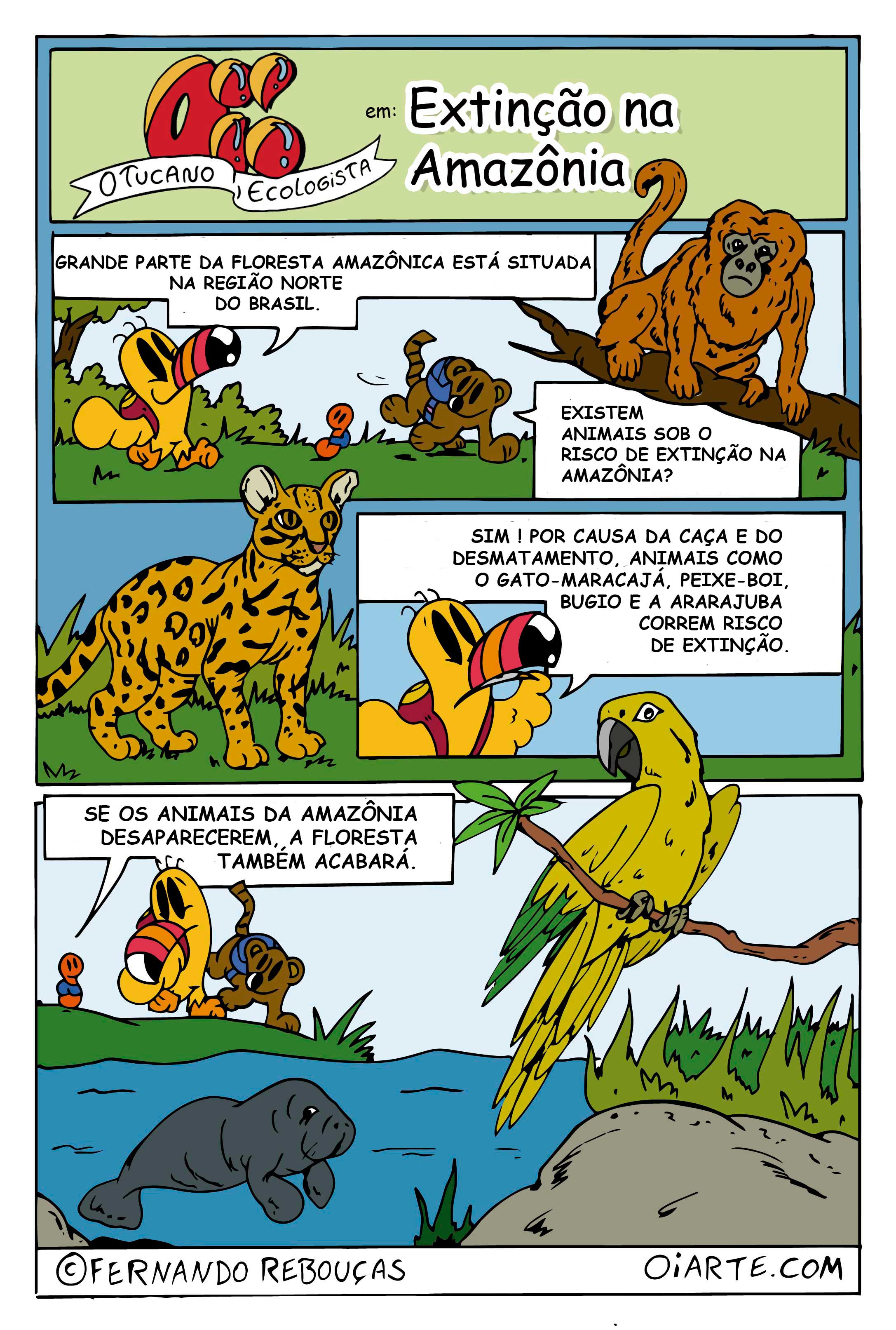 quadrinhos sobre extinção Amazônia